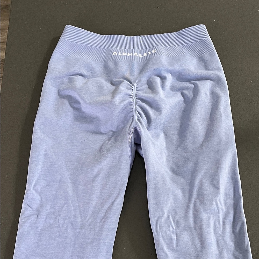 Alphalete Light Blue Seamless High-Waist Scrunch Leggings